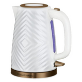 Russell Hobbs Groove 1.7L Electric Kettle – 3kW Fast Boil, White & Gold, Cordless